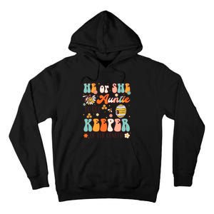 He Or She Auntie To Bee Keeper Of The Gender Reveal Groovy Tall Hoodie