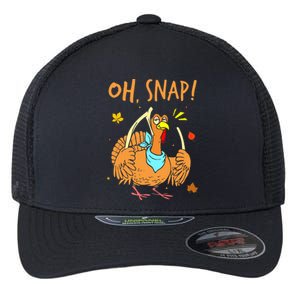 Happy Oh Snap Funny Cute Thanksgiving Turkey Turkey Day Flexfit Unipanel Trucker Cap