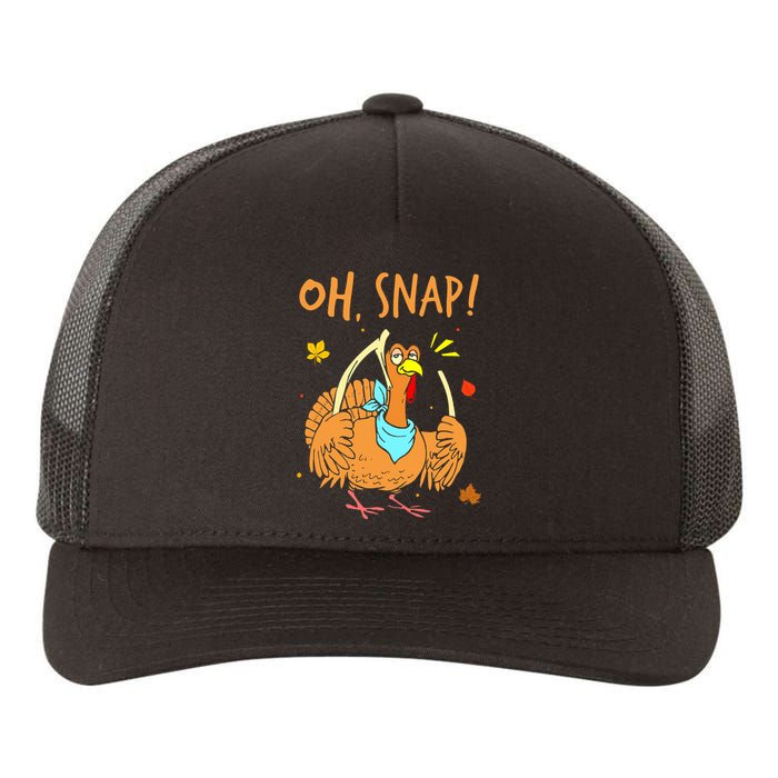 Happy Oh Snap Funny Cute Thanksgiving Turkey Turkey Day Yupoong Adult 5-Panel Trucker Hat