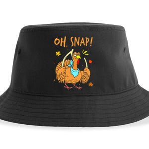 Happy Oh Snap Funny Cute Thanksgiving Turkey Turkey Day Sustainable Bucket Hat