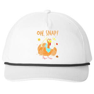 Happy Oh Snap Funny Cute Thanksgiving Turkey Turkey Day Snapback Five-Panel Rope Hat