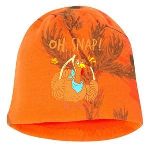 Happy Oh Snap Funny Cute Thanksgiving Turkey Turkey Day Kati - Camo Knit Beanie