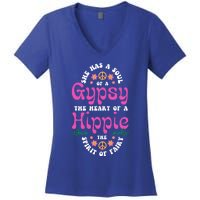 Hippie Or She Has The Soul Of A Gypsy The Heart Of A Hippie Gift Women's V-Neck T-Shirt