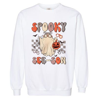 Halloween Optometrist Spooky Seeson Garment-Dyed Sweatshirt