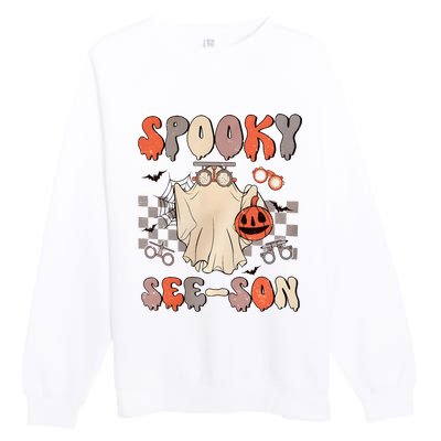 Halloween Optometrist Spooky Seeson Premium Crewneck Sweatshirt