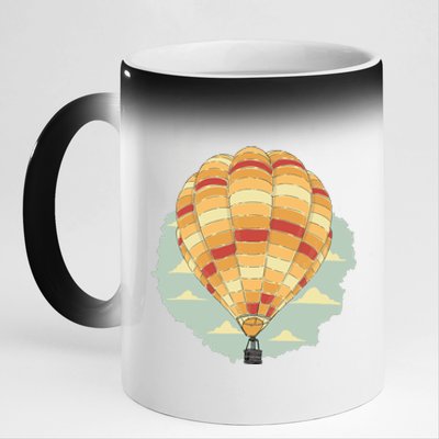 Hot Air Balloon 11oz Black Color Changing Mug