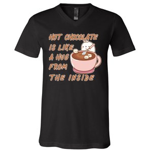 Hot Chocolate Is Like A Mug From The Inside V-Neck T-Shirt