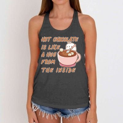 Hot Chocolate Is Like A Mug From The Inside Women's Knotted Racerback Tank