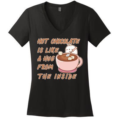 Hot Chocolate Is Like A Mug From The Inside Women's V-Neck T-Shirt