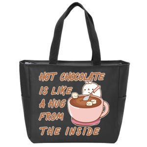 Hot Chocolate Is Like A Mug From The Inside Zip Tote Bag