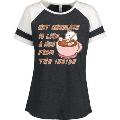 Hot Chocolate Is Like A Mug From The Inside Enza Ladies Jersey Colorblock Tee