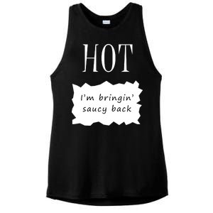 Hot I'm Bringing Saucy Back Ladies PosiCharge Tri-Blend Wicking Tank