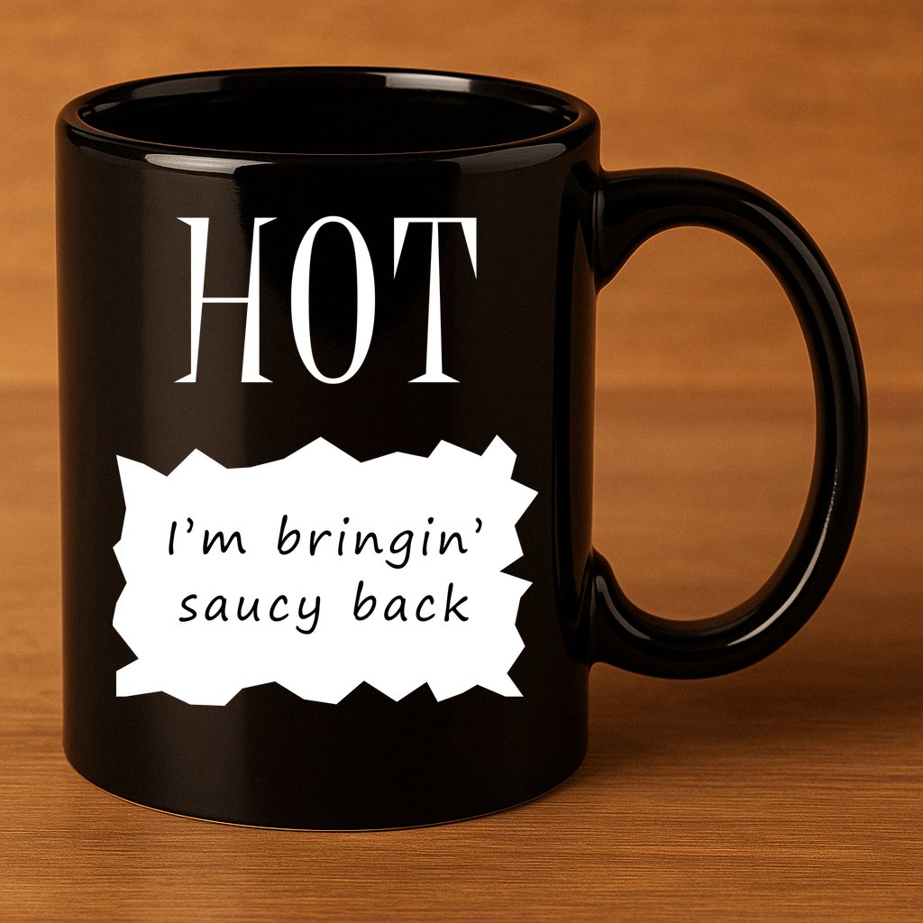 Hot I'm Bringing Saucy Back 11oz C Handle Ceramic Mug