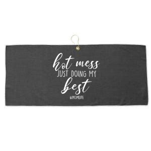 Hot Mess Just Doing My Best #MomLife Mother's Day Large Microfiber Waffle Golf Towel