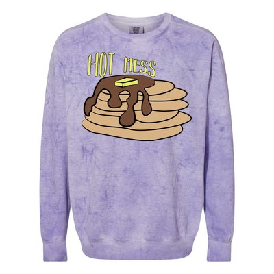 Hot Mess Pancakes Colorblast Crewneck Sweatshirt