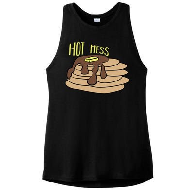 Hot Mess Pancakes Ladies PosiCharge Tri-Blend Wicking Tank