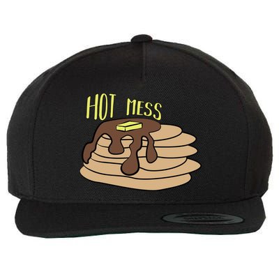 Hot Mess Pancakes Wool Snapback Cap