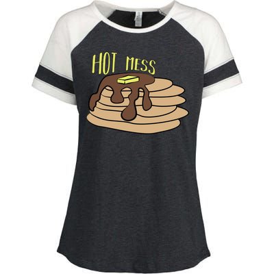 Hot Mess Pancakes Enza Ladies Jersey Colorblock Tee