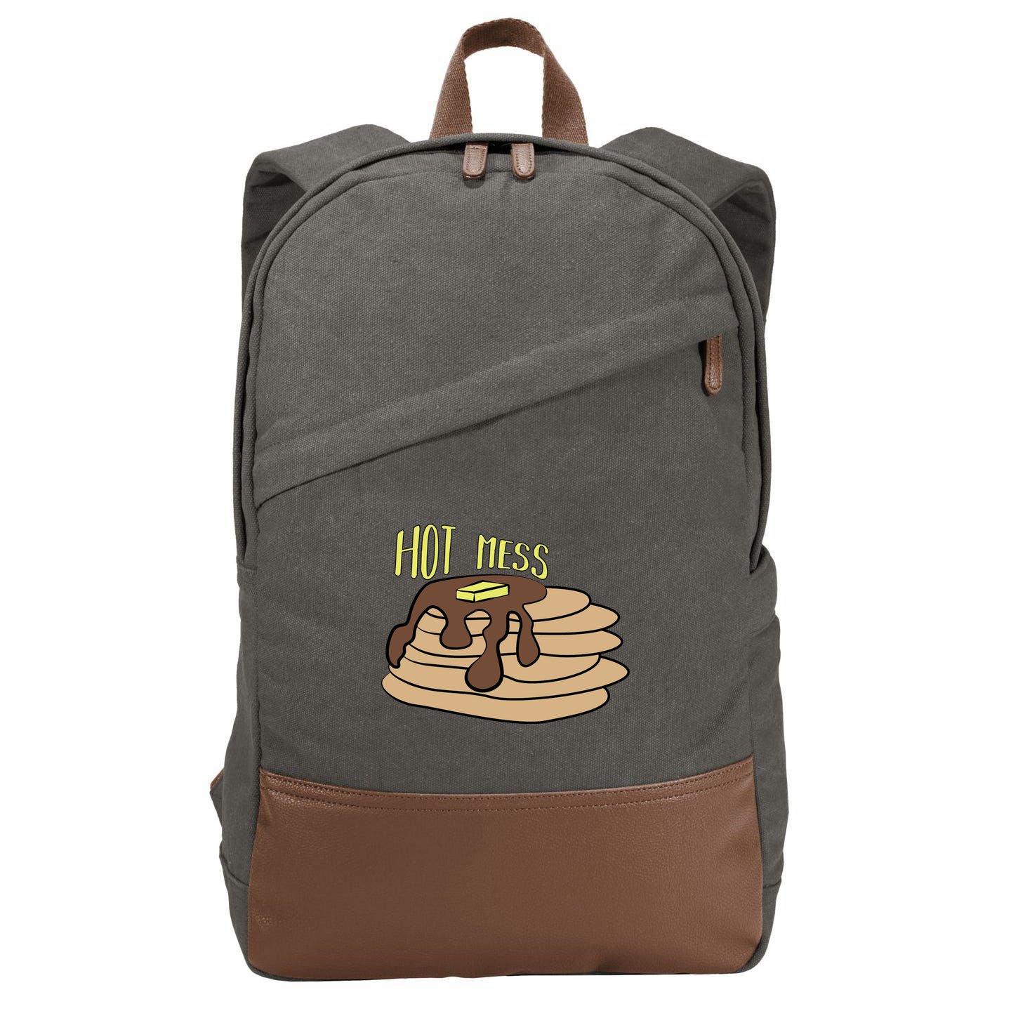 Hot Mess Pancakes Cotton Canvas Backpack