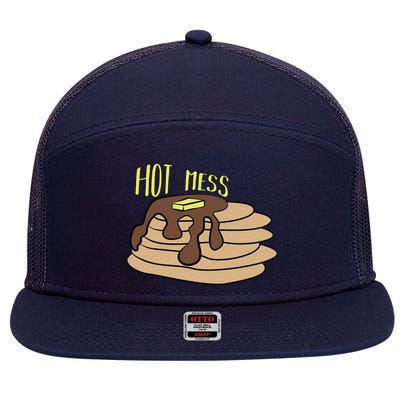 Hot Mess Pancakes 7 Panel Mesh Trucker Snapback Hat