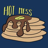 Hot Mess Pancakes 7 Panel Mesh Trucker Snapback Hat