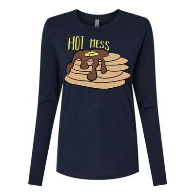 Hot Mess Pancakes Womens Cotton Relaxed Long Sleeve T-Shirt