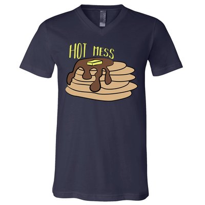 Hot Mess Pancakes V-Neck T-Shirt