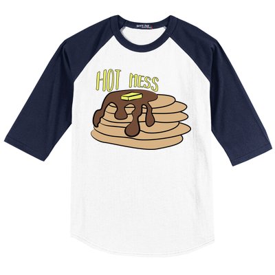 Hot Mess Pancakes Baseball Sleeve Shirt