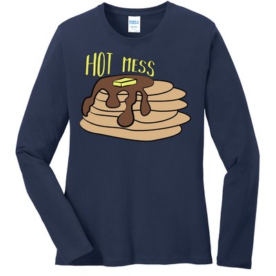 Hot Mess Pancakes Ladies Long Sleeve Shirt