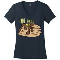 Hot Mess Pancakes Women's V-Neck T-Shirt