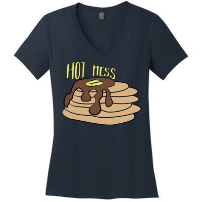 Hot Mess Pancakes Women's V-Neck T-Shirt