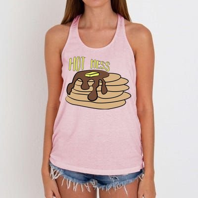 Hot Mess Pancakes Women's Knotted Racerback Tank