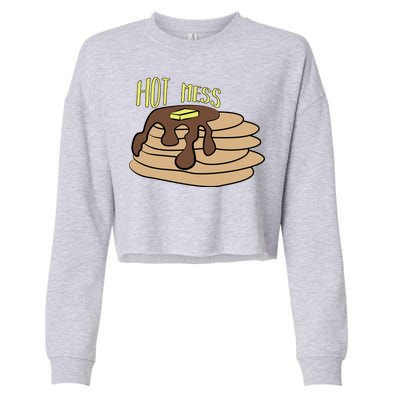 Hot Mess Pancakes Cropped Pullover Crew