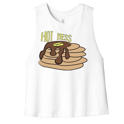 Hot Mess Pancakes Women's Racerback Cropped Tank