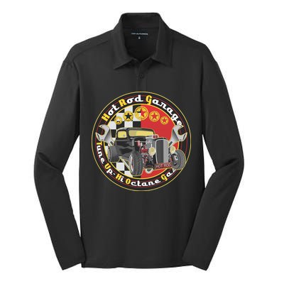 Hot Rod Garage Silk Touch Performance Long Sleeve Polo