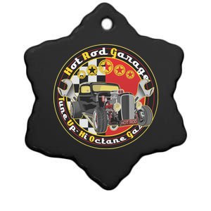 Hot Rod Garage Ceramic Star Ornament