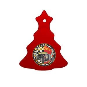 Hot Rod Garage Ceramic Tree Ornament