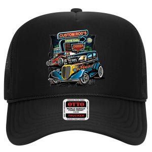 Hot Rods Custom Rod's Drive Thru Diner High Crown Mesh Back Trucker Hat