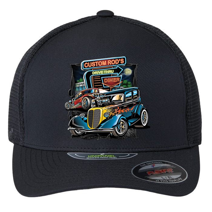 Hot Rods Custom Rod's Drive Thru Diner Flexfit Unipanel Trucker Cap