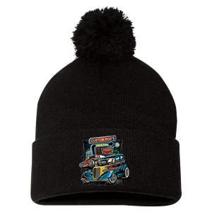 Hot Rods Custom Rod's Drive Thru Diner Pom Pom 12in Knit Beanie