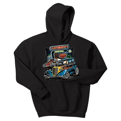 Hot Rods Custom Rod's Drive Thru Diner Kids Hoodie