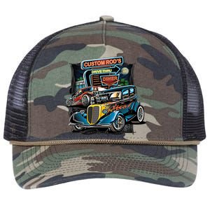 Hot Rods Custom Rod's Drive Thru Diner Retro Rope Trucker Hat Cap