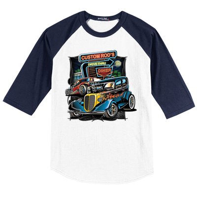 Hot Rods Custom Rod's Drive Thru Diner Baseball Sleeve Shirt