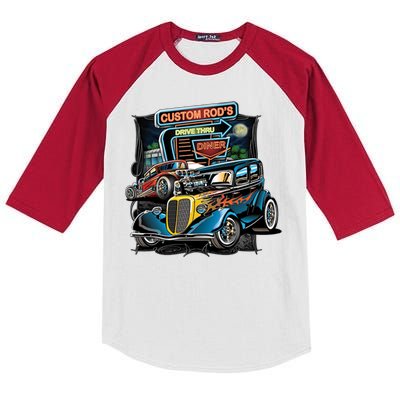 Hot Rods Custom Rod's Drive Thru Diner Kids Colorblock Raglan Jersey