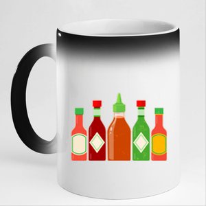 Hot Sauce Bottle Collection 11oz Black Color Changing Mug