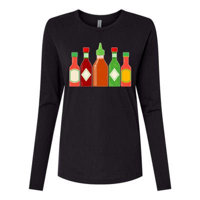 Hot Sauce Bottle Collection Womens Cotton Relaxed Long Sleeve T-Shirt