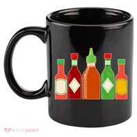 Hot Sauce Bottle Collection 11oz C Handle Ceramic Mug