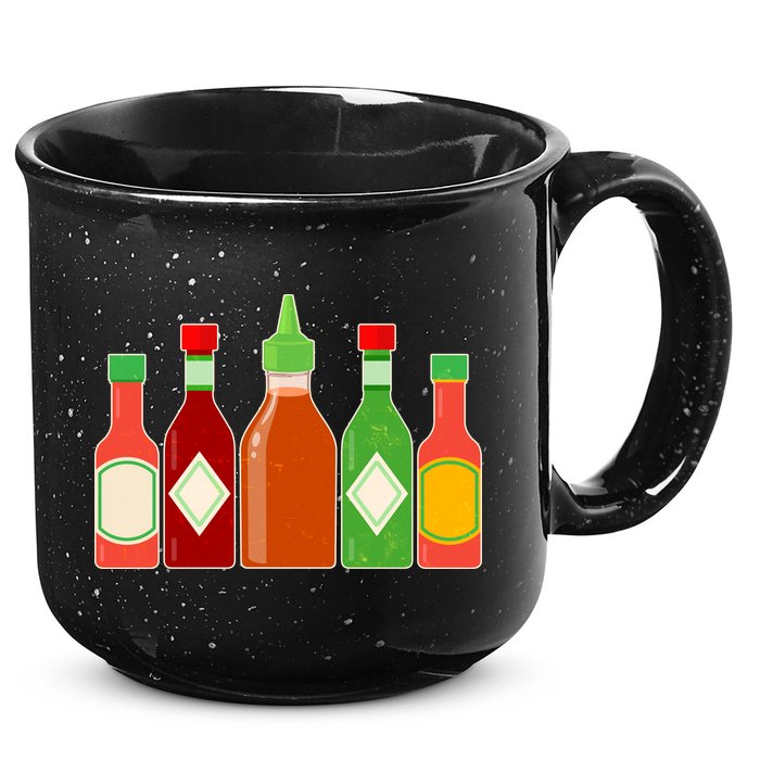 Hot Sauce Bottle Collection 15oz Campfire Ceramic Mug