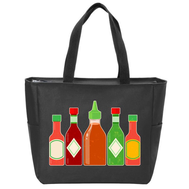 Hot Sauce Bottle Collection Zip Tote Bag