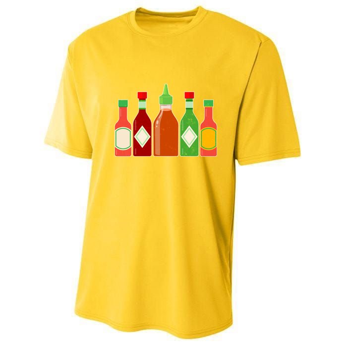 Hot Sauce Bottle Collection Youth Performance Sprint T-Shirt